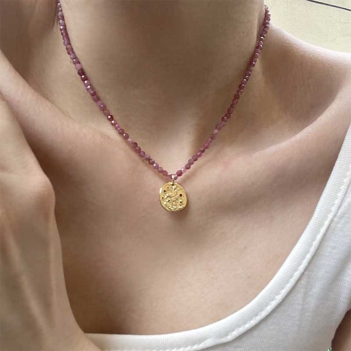 Olivenorma Natural Crystal Metal Plate Pendant Necklace - image 11