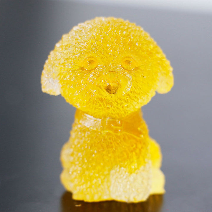 Olivenorma Natural Stone Puppy Decoration - Citrine-Teddy dog - image 24