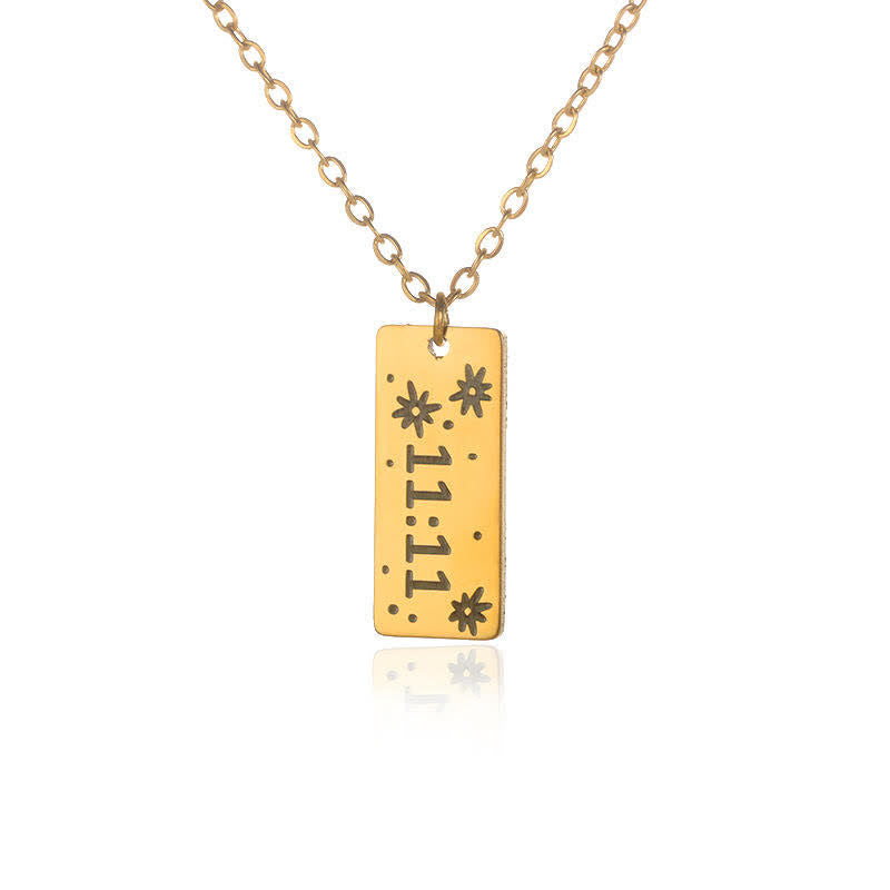 Olivenorma 11:11 Angel Number Lucky Necklace - Rectangle#Flower - image 8