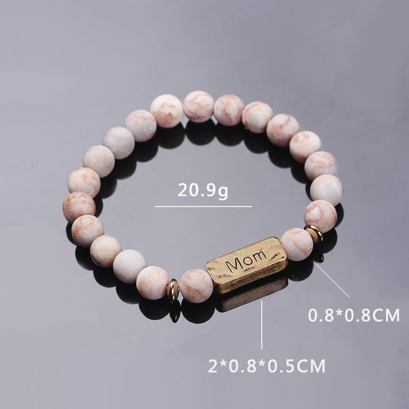 Olivenorma Natural Gemstone Mom Patience Engraving Bracelet - image 14
