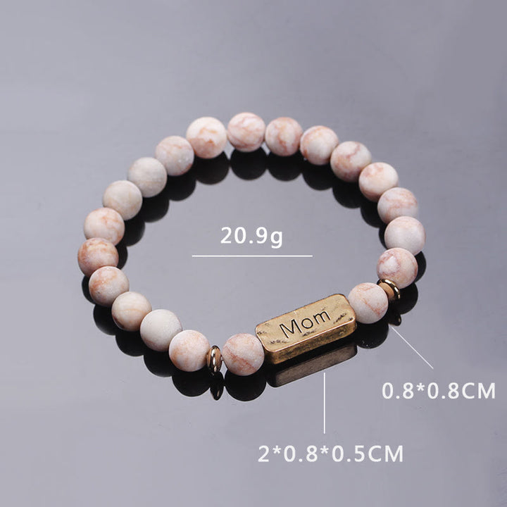 Olivenorma Natural Gemstone Mom Patience Engraving Bracelet - image 14