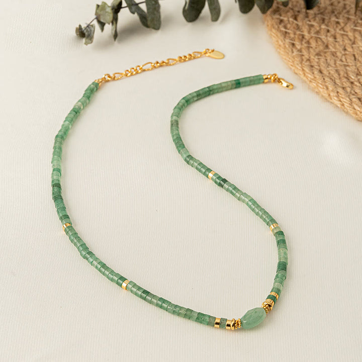 Olivenorma Natural Stone Green Aventurine Handmade Beaded Necklace - Green Aventurine - image 0