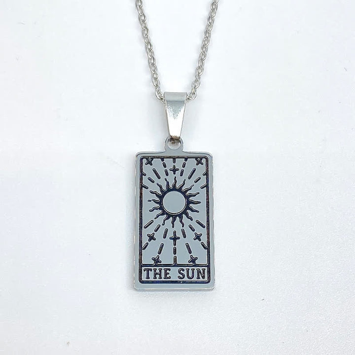 Olivenorma Vintage Tarot Card Fortune Necklace - The Sun - Silver - image 9