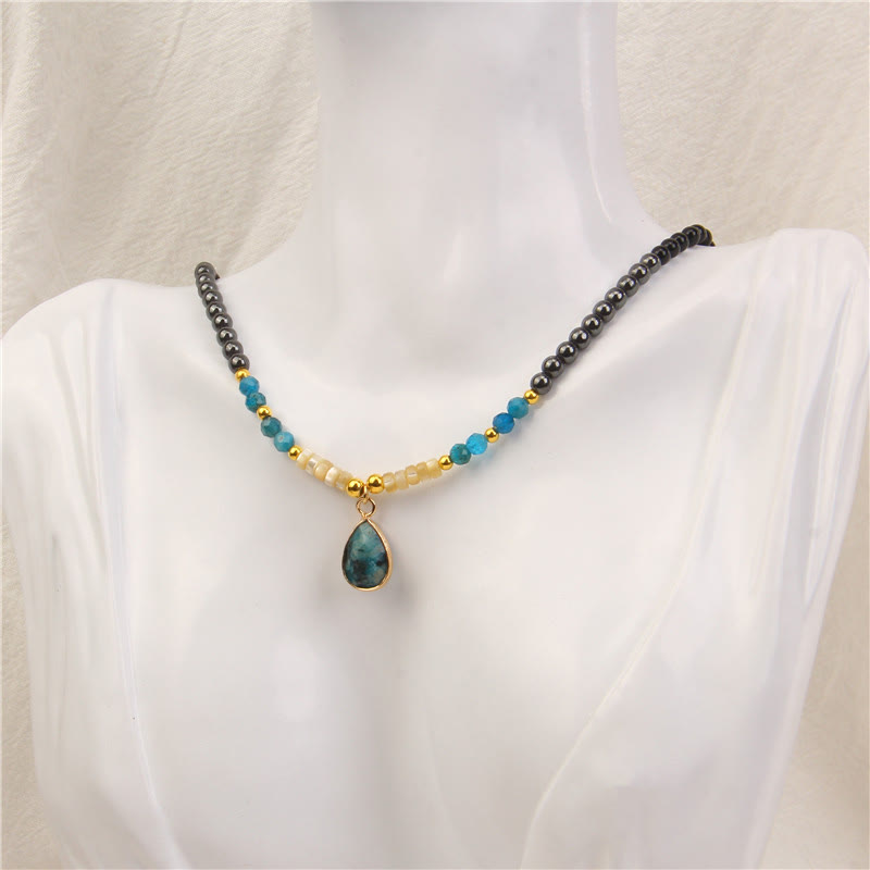 Olivenorma Natural Obsidian Faceted Glass Gemstone Pendant Necklace - image 5