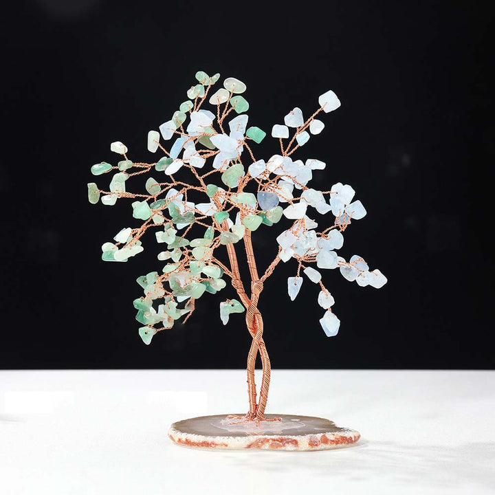 Olivenorma Natural Crystal Stone Feng Shui Tree - Green Aventurine&Aquamarine - image 4