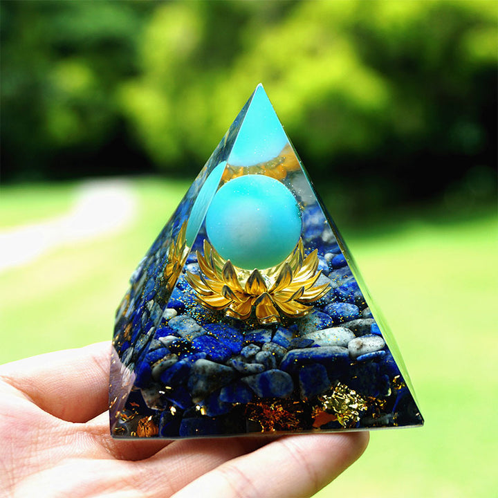 Olivenorma The Spiritual Expansion Turquoise & Lapis Lazuli Orgone Pyramid - image 2