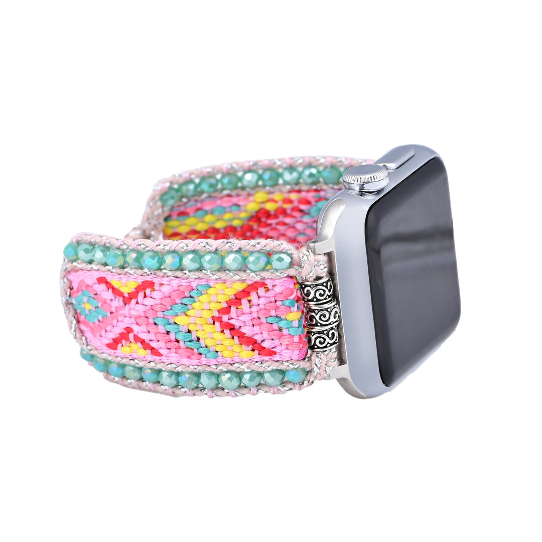 Olivenorma Amazonite Pink Nylon Braided Apple Watch Strap - image 4
