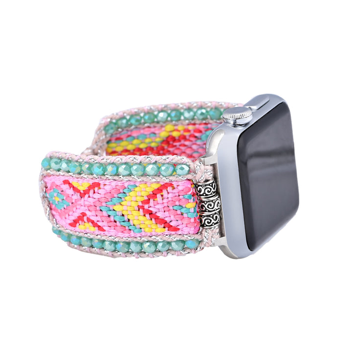 Olivenorma Amazonite Pink Nylon Braided Apple Watch Strap - image 4