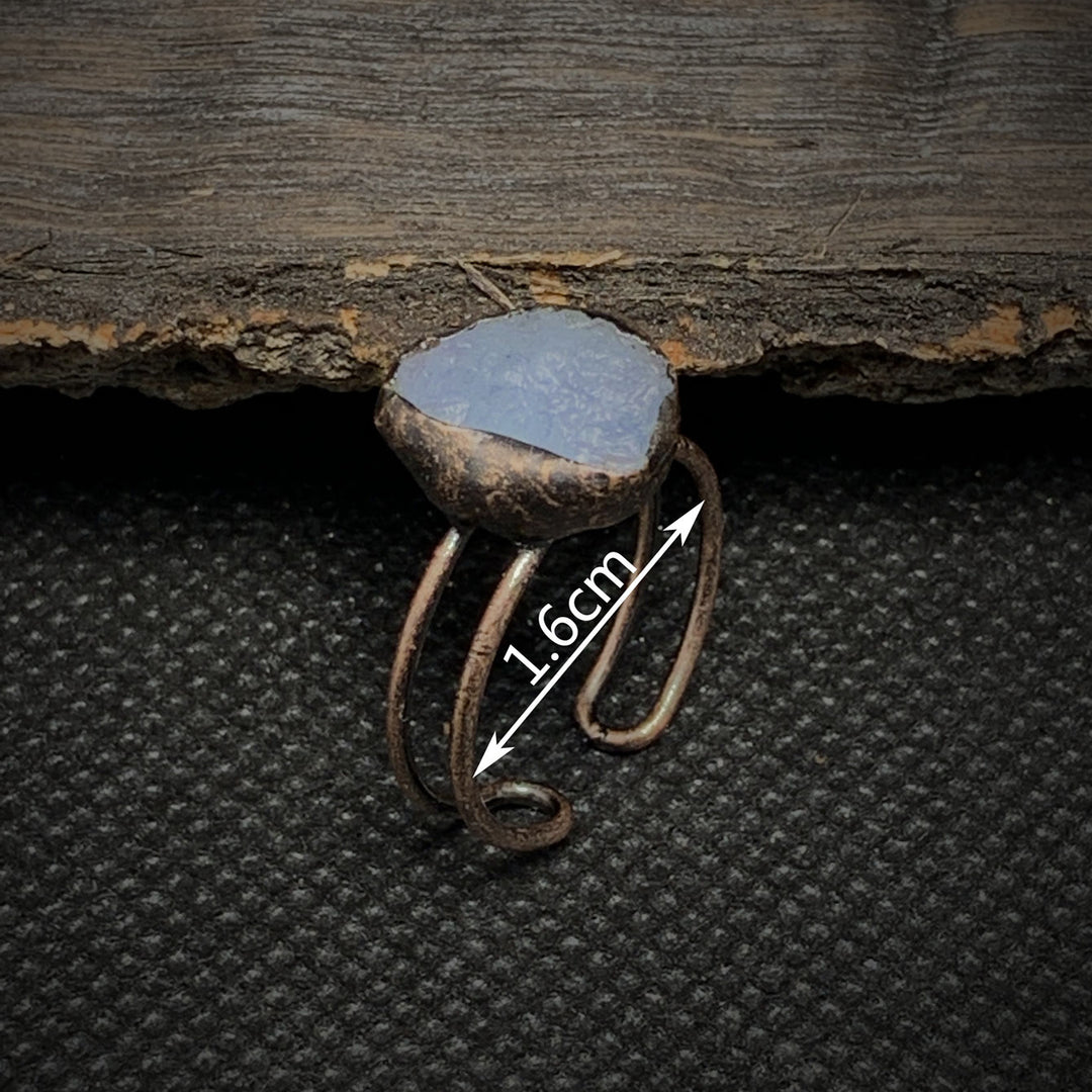 Olivenorma Natural Irregular Raw Stone Twelve Birthstone Adjustable Ring - image 19