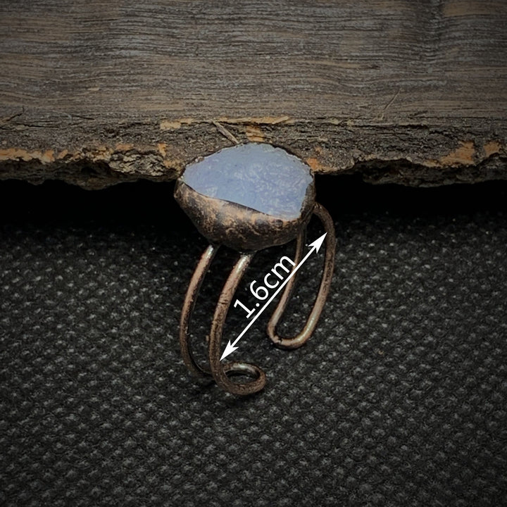 Olivenorma Natural Irregular Raw Stone Twelve Birthstone Adjustable Ring - image 19