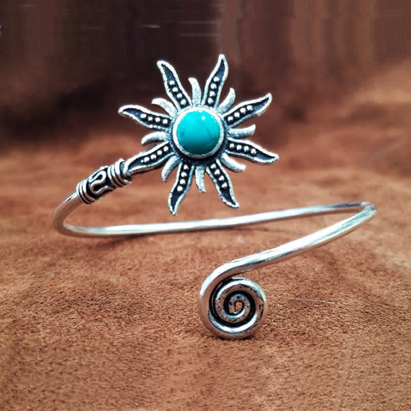 Retro Sunflower Turquoise Creative Bracelet - Turquoise - image 0