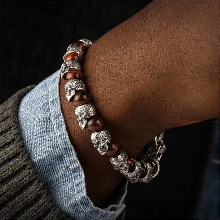 Olivenorma Natural Tiger Eye Handmade Stainless Steel Bracelet - image 8