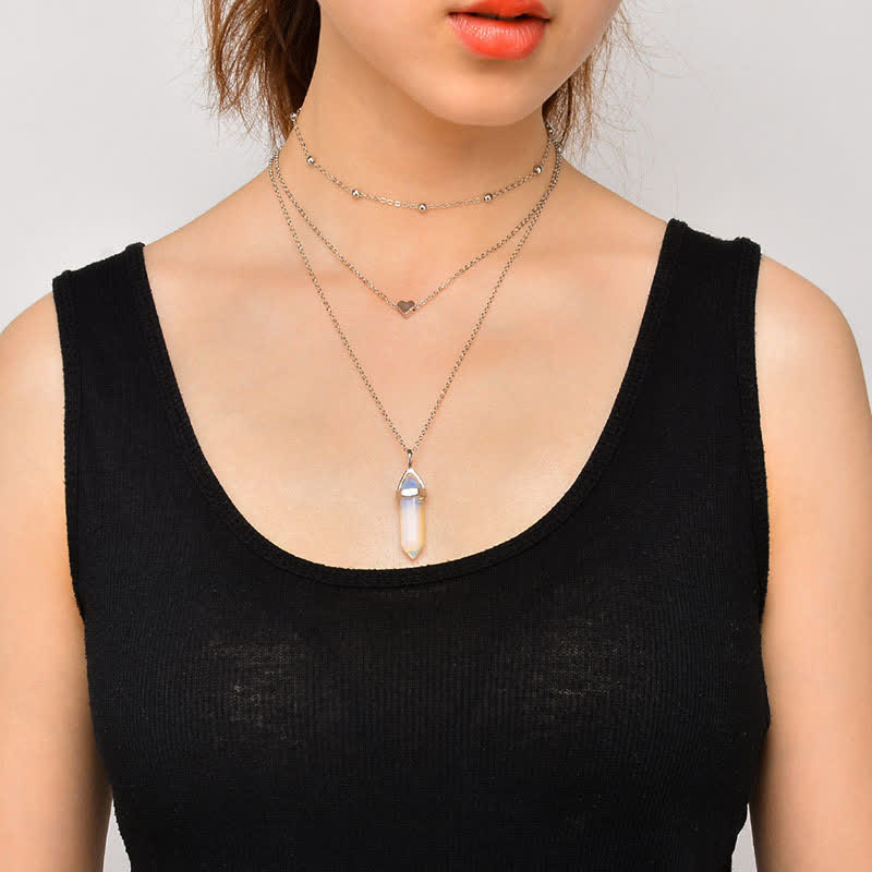 Natural Crystal Hexagonal Gemstone Necklace - image 11