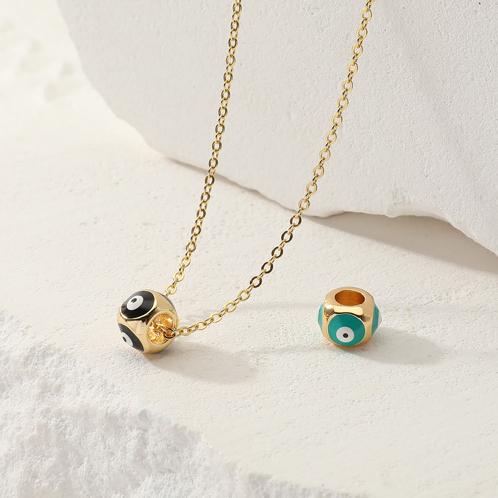 Olivenorma Oil Dripping Round Evil Eye Pendant Necklace - image 11
