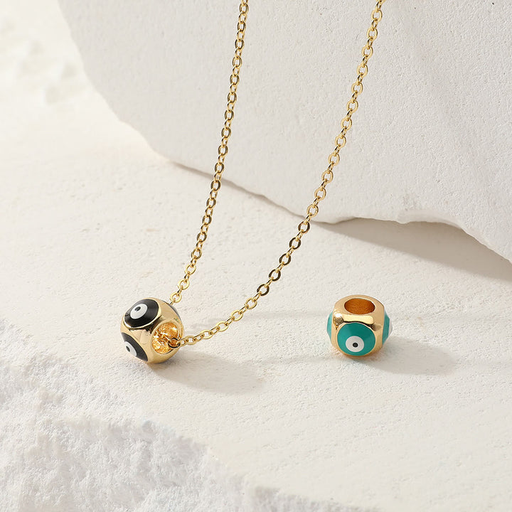 Olivenorma Oil Dripping Round Evil Eye Pendant Necklace - image 11