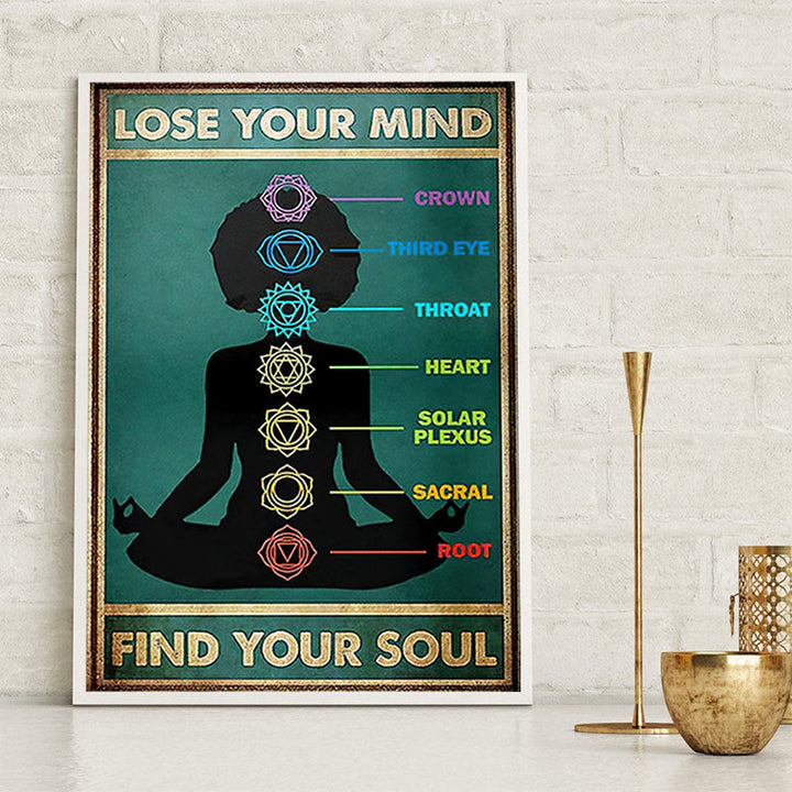 Olivenorma Chakra Yoga Decorative "LOSE YOUR MIND FIND YOUR SOUL" Poster - image 1