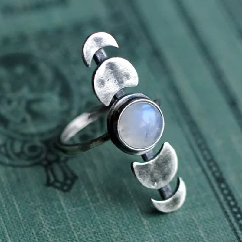 Olivenorma Crescent Moonstone Feminine Energy Ring - 11 - image 0