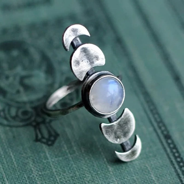 Olivenorma Crescent Moonstone Feminine Energy Ring - 11 - image 0