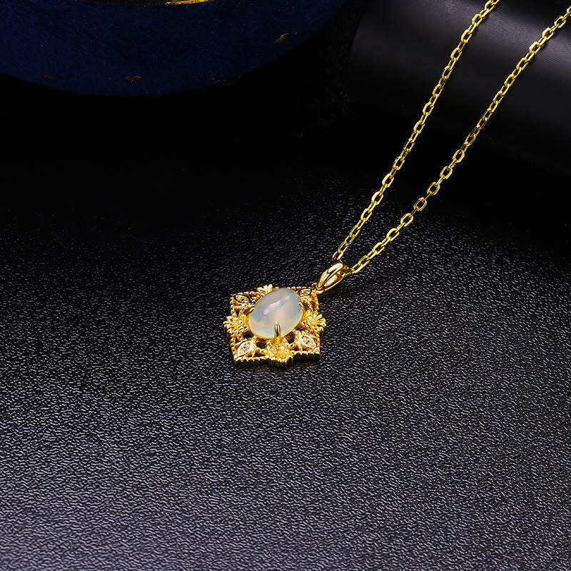 Olivenorma Natural Opal Cutout Rhombus Pendant Necklace - image 7
