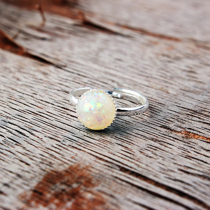 Olivenorma Opal Moonstone Simple Half Circle Adjustable Ring - image 15