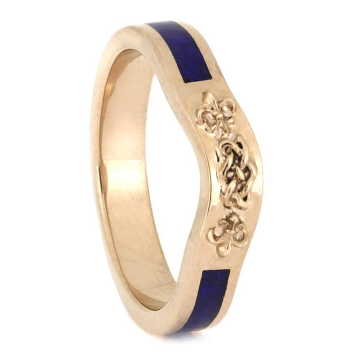 Celtic Knot Lapis Lazuli Bridal Ring Set - image 9