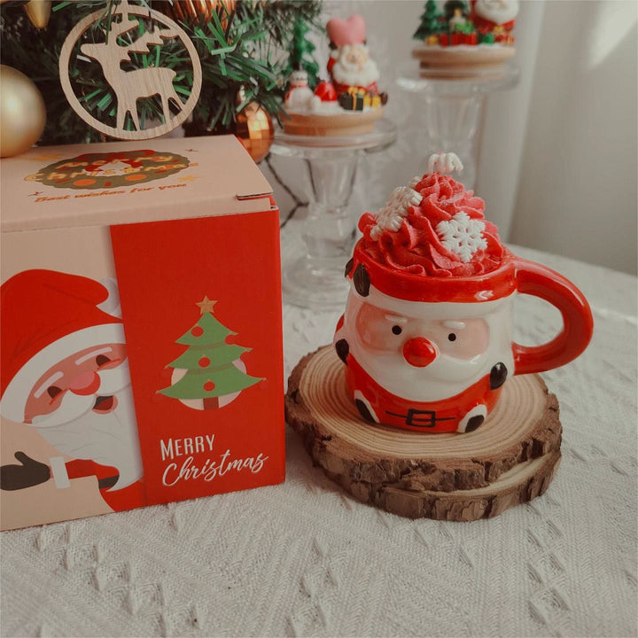 Olivenorma Christmas Santa Claus Snowman Elk Cup Candle - Snowflake Santa Cup-10*7*10.5cm (need to be removed when the Snowflake are spotting!) - image 2