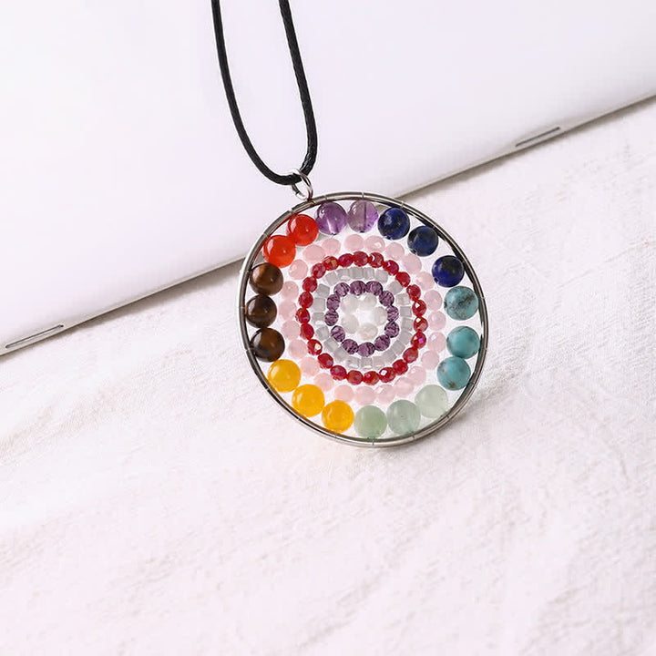 Olivenorma Datura Flower Round Pendant Crystal Necklace - Chakra - image 31