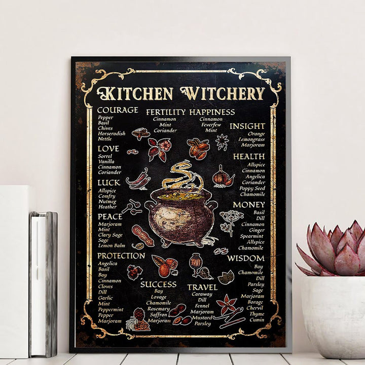 Olivenorma Witch's Kitchen Cookbook Black Metal Plate Wall Decor - Metal Plate - 20cm*30cm - image 0