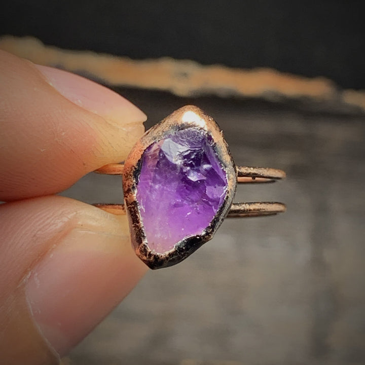 Olivenorma Natural Irregular Raw Stone Twelve Birthstone Adjustable Ring - image 9