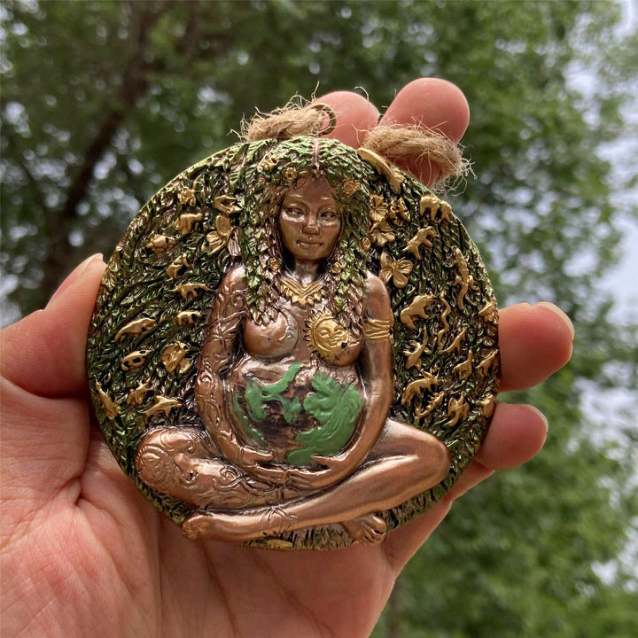 Olivenorma Statue Of Goddess Gaia Pendant Resin Decorations Wall Decor - image 1
