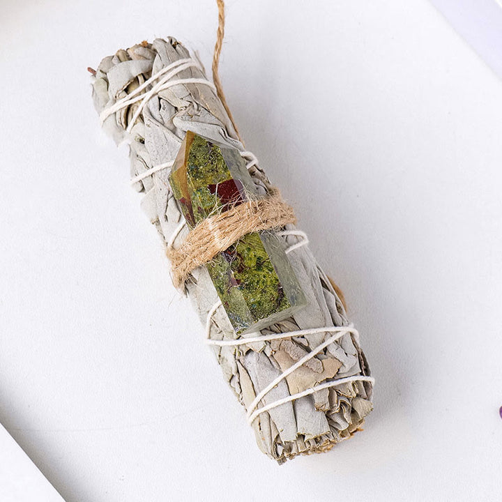 Olivenorma White Sage Hexagonal Prism Crystal Aromatherapy Gemstone Decoration - Dragon Blood Stone - image 33
