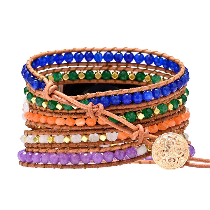 Olivenorma Natural Crystal Beaded Handwoven Apple Watch Strap - image 4