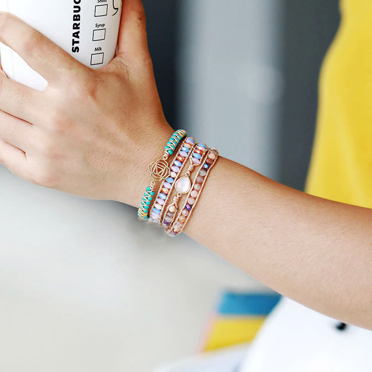 SUNSTONE & OPAL WRAP BRACELET - image 1