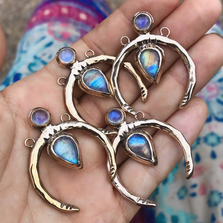 Olivenorma Gold Crescent Moonstone Necklace - image 3