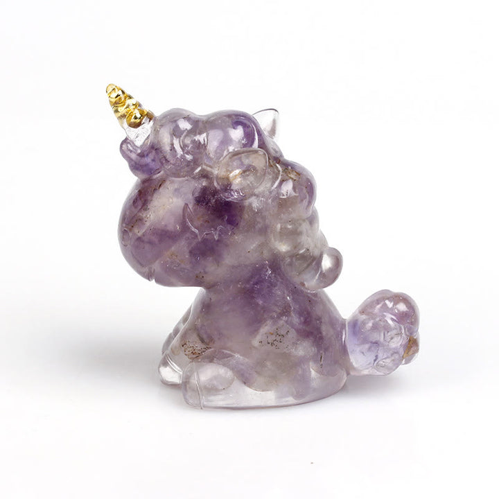 Olivenorma Crystal Unicorn Gemstone Decoration - Lepidolite - image 51