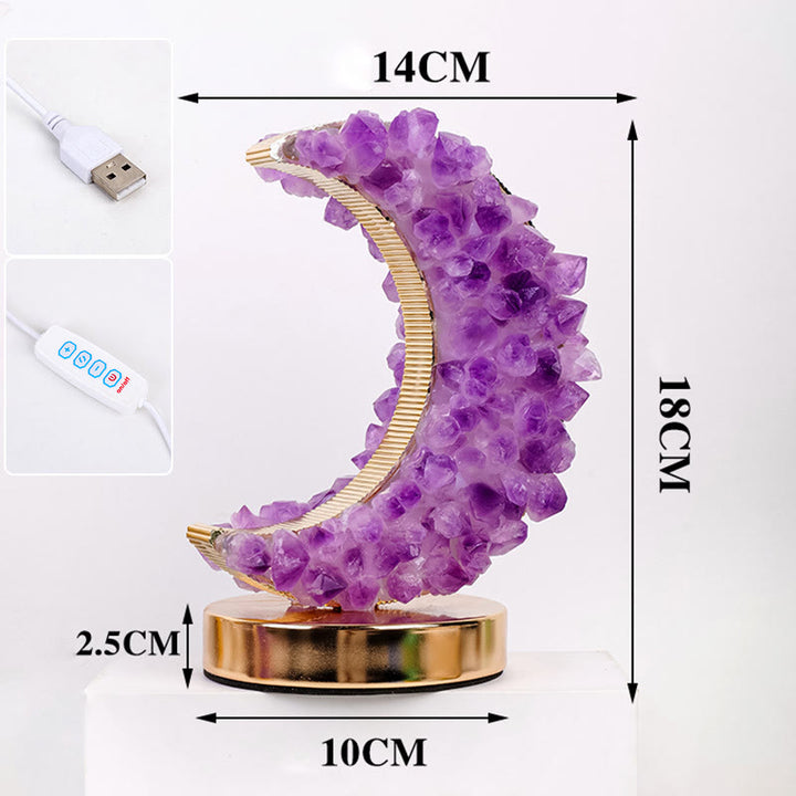Olivenorma Amethyst Citrine Blue Fluorite Moon Crystal Lamp - image 5