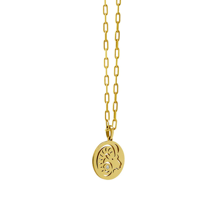 Olivenorma White Zircon Hollow Circle Zodiac Stainless Steel Necklace - Aries - image 4