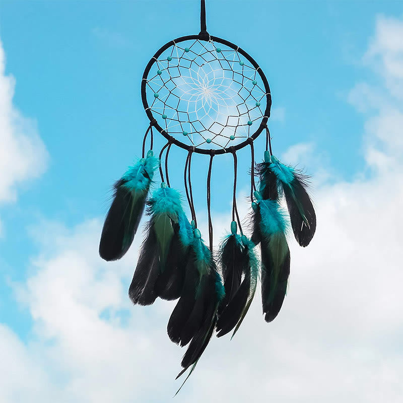 Olivenorma "Peace Lotus" - Turquoise Feather Dream Catcher - image 2