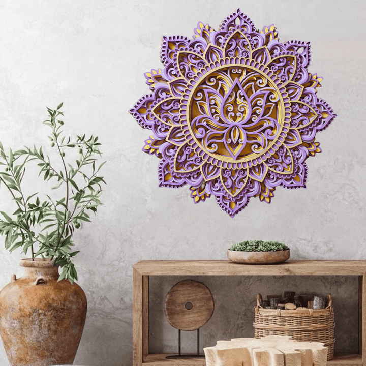 Olivenorma Blue Lotus Mandala 3D Painting Wall Decor - image 13