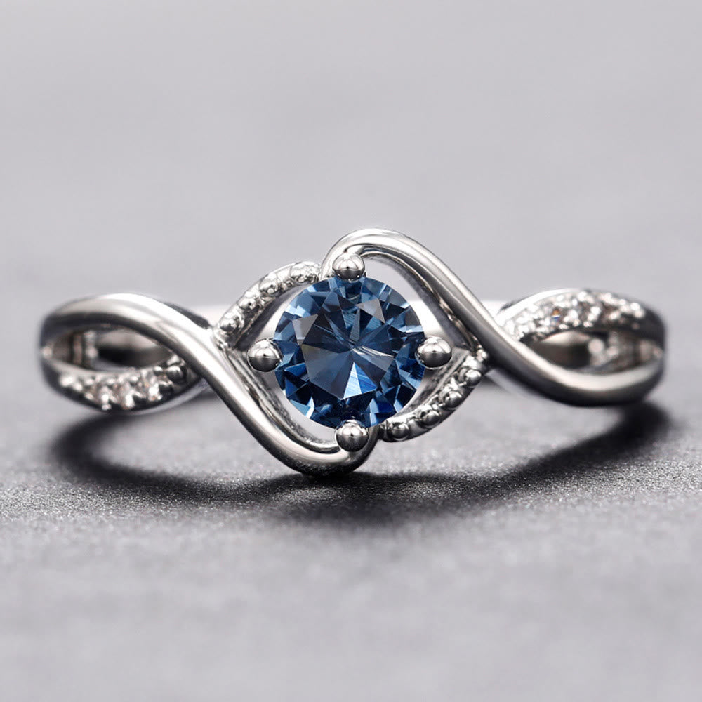 Olivenorma Wave Shaped Blue Alexandrite Engagement Ring - 10 - image 0