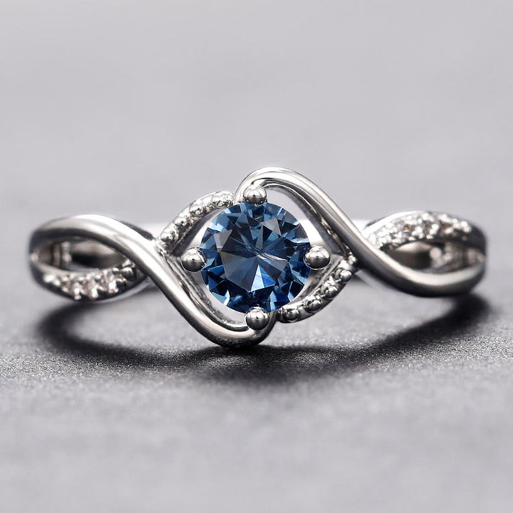 Olivenorma Wave Shaped Blue Alexandrite Engagement Ring - 10 - image 0