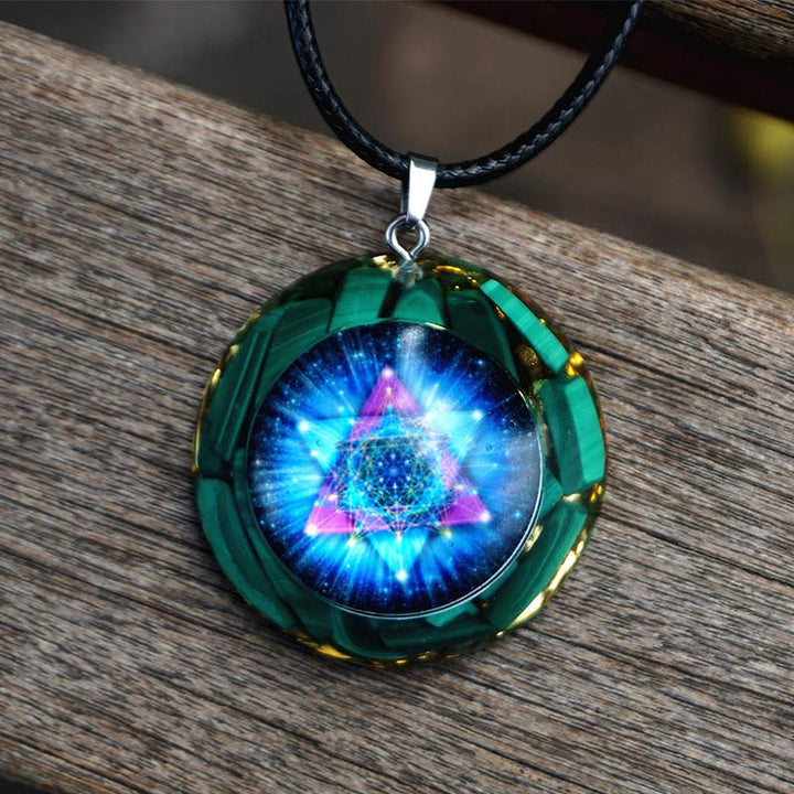 Olivenorma Malachite Metatron's Cube Reki Necklace - image 3