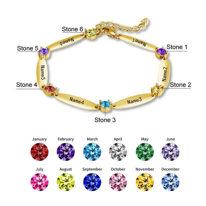 Olivenorma Family Names and Birthstones Bracelet - image 10