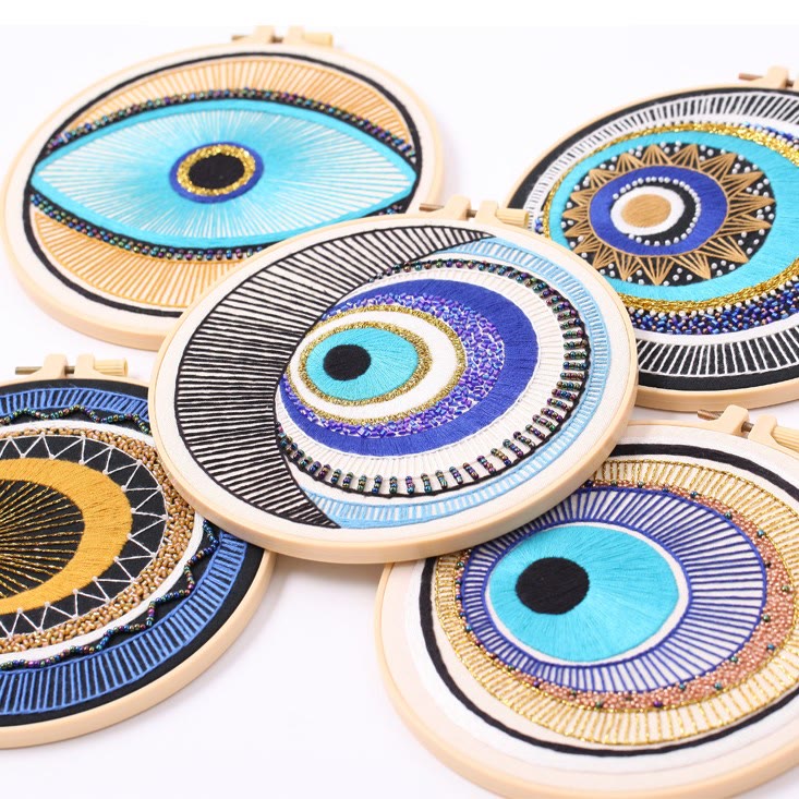 Olivenorma Evil Eye Hand Embroidery Semi Finished Material Decoration - image 9