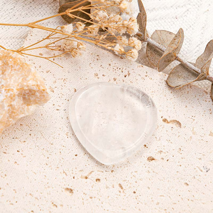 Olivenorma Clear Crystal Heart Worry Stone - Clear Crystal - image 0