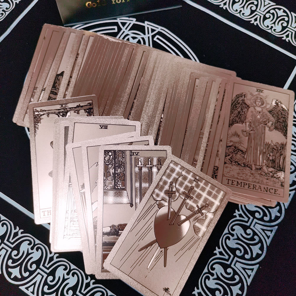 Olivenorma Bronzing Pink Gold Foil Tarot Deck Cards - image 8