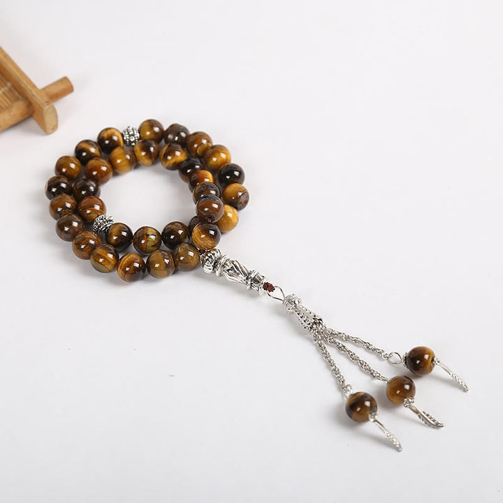 Olivenorma Tiger Eye 33pcs 99pcs Muslim Prayer Rosary Bracelet - 8mm Beads*99 Pieces - image 0