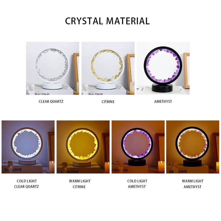 Natural Crystal Cluster Lamp Lights LED Decoration Rechargeable - Clear Quartz&Tricolor Light - image 9