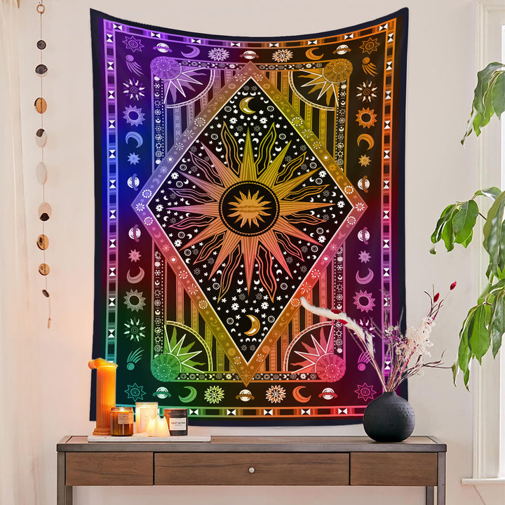 Olivenorma Sun Rays Moon Bohemia Tapestry - 180*230cm - Light Color - Flannel - image 21