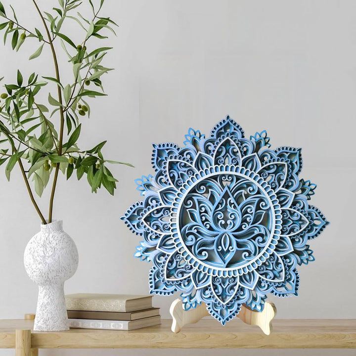 Olivenorma Blue Lotus Mandala 3D Painting Wall Decor - image 6